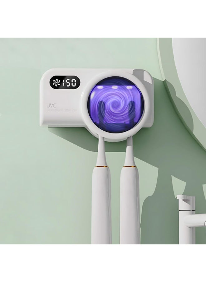 BlueFire UV Sanitizer Toothbrush Case with Fan Drying | Portable Rechargeable Toothbrush Holder | Kills 99.99% Germs | Fits Electric & Manual Toothbrushes | Smart Auto-Off, Wall-Mount Design | USB Charging | Travel-Friendly Dental Hygiene Solution for Home, Bathroom & Trips - Image 5