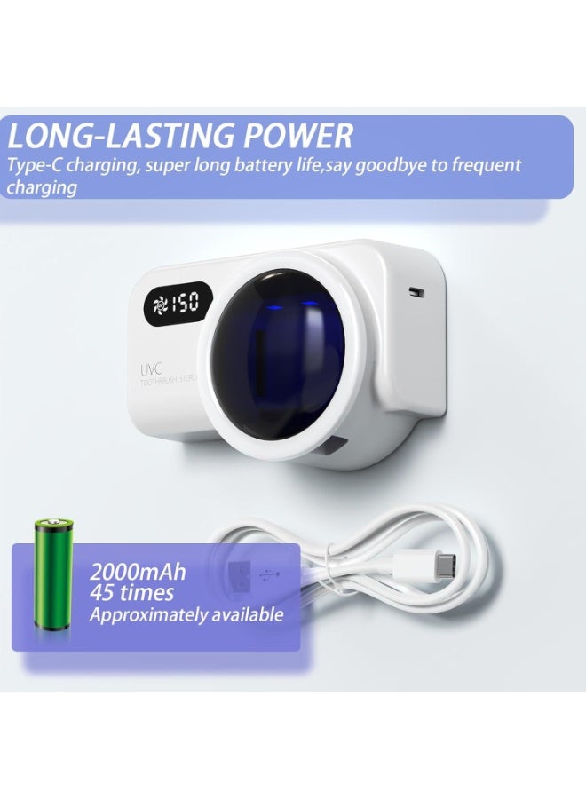 BlueFire UV Sanitizer Toothbrush Case with Fan Drying | Portable Rechargeable Toothbrush Holder | Kills 99.99% Germs | Fits Electric & Manual Toothbrushes | Smart Auto-Off, Wall-Mount Design | USB Charging | Travel-Friendly Dental Hygiene Solution for Home, Bathroom & Trips - Image 4