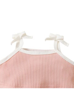 Hopscotch Hopscotch Polycotton Girls Solid T-Shirt Shorts With Headband In Pink Color For Ages 3-6 Months  - Image 3