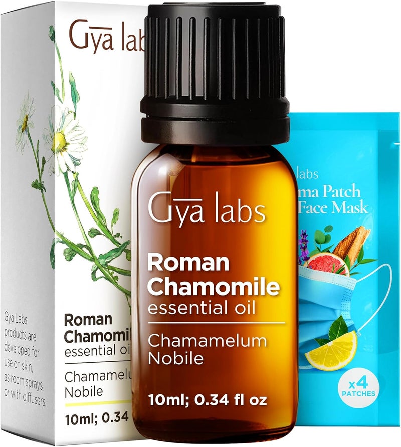 Gya Labs Roman Chamomile Essential Oil - 0.34 Fl Oz - for Hair, Skin, Diffuser, Aromatherapy & DIY Candle Making Scent - Image 1