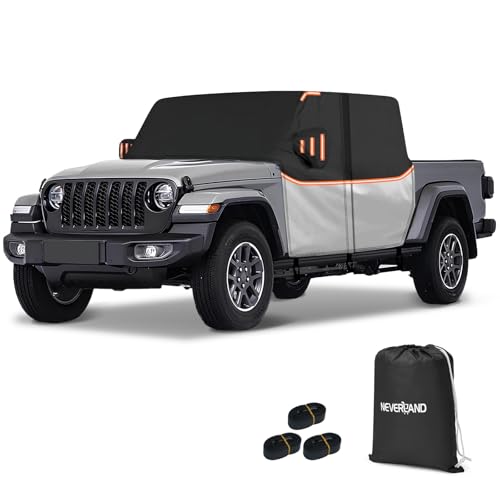 NEVERLAND Cab Cover for Jeep Gladiator JT 20192026 All Weather Waterproof Gladiator Half Car CoverOutdoor Jeep Cab Cover Rain Covers for Sun Snow UV Protection with Door Zipper Windproof Straps - Image 1