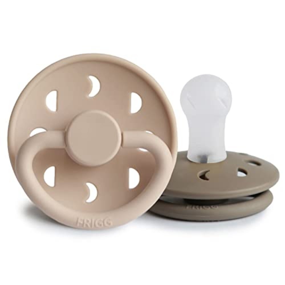 Moon Phase Silicone Baby Pacifier 0-6M 2-Pack Croissant/Portobello -Size 1