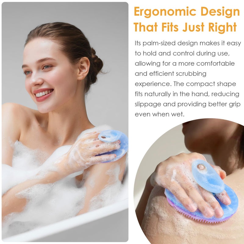 INNERNEED Magnetic Silicone Body Scrubber for Shower â€“ Soft, Hygienic Exfoliating Body Brush with Magnetic Core for Daily Cleansing, Circulation & Skin Vitality (Purple) - Image 3