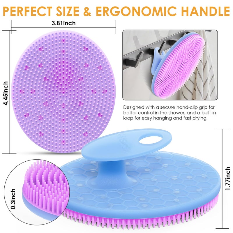 INNERNEED Magnetic Silicone Body Scrubber for Shower â€“ Soft, Hygienic Exfoliating Body Brush with Magnetic Core for Daily Cleansing, Circulation & Skin Vitality (Purple) - Image 2
