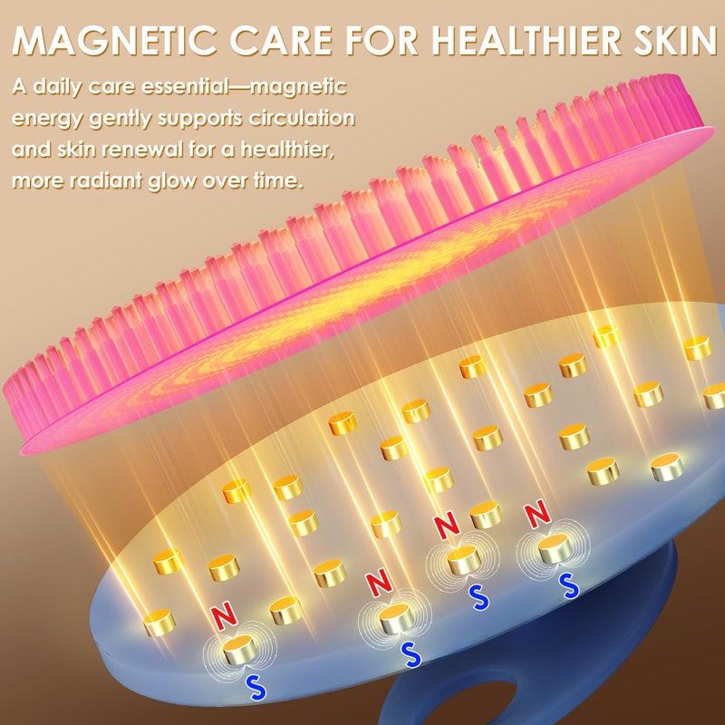 INNERNEED Magnetic Silicone Body Scrubber for Shower â€“ Soft, Hygienic Exfoliating Body Brush with Magnetic Core for Daily Cleansing, Circulation & Skin Vitality (Purple) - Image 4