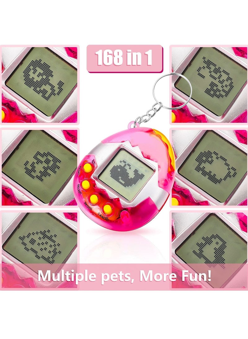 Excefore 6 Pcs Virtual Pets Keychain Nostalgic Virtual Electronic Digital Pets Keychain Game Keyring Retro Handheld Game Machine Electronic Toys with 1 Piece Screwdriver (Internal battery) - Image 5