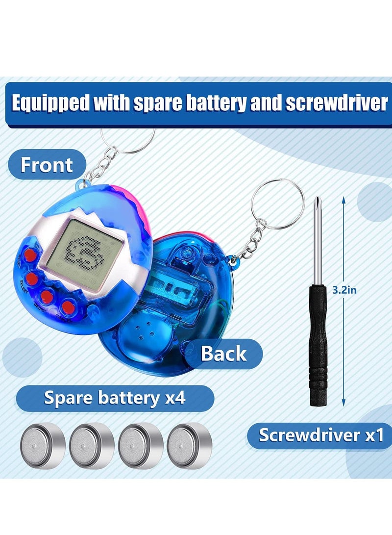 Excefore 6 Pcs Virtual Pets Keychain Nostalgic Virtual Electronic Digital Pets Keychain Game Keyring Retro Handheld Game Machine Electronic Toys with 1 Piece Screwdriver (Internal battery) - Image 4