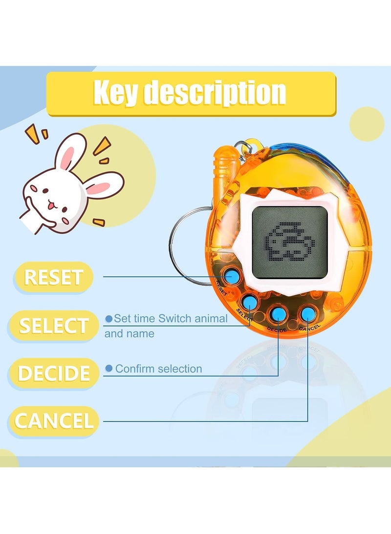 Excefore 6 Pcs Virtual Pets Keychain Nostalgic Virtual Electronic Digital Pets Keychain Game Keyring Retro Handheld Game Machine Electronic Toys with 1 Piece Screwdriver (Internal battery) - Image 3