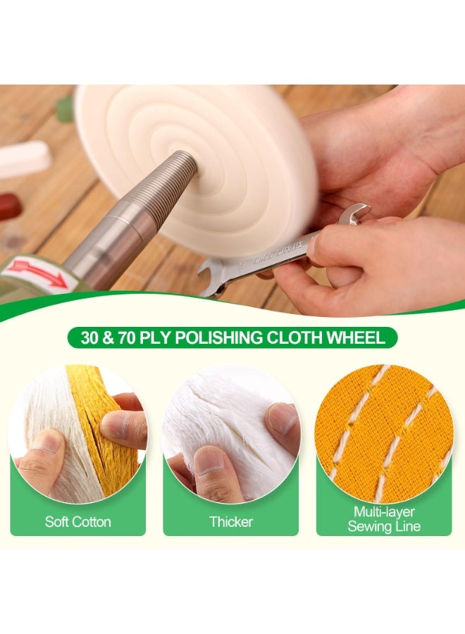 NOSKIN 7-Piece 6-Inch Polishing Wheels Kit for Bench Grinder with 3 Polishing Compounds - Image 3