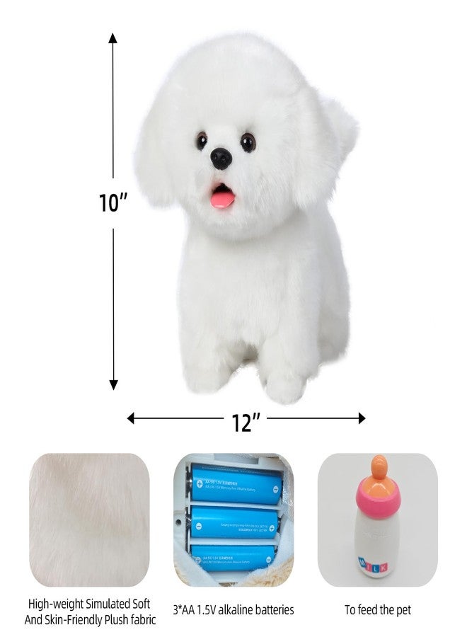 CU-MATE Plush Interactive Maltese Simulation Dog-Realistic Puppy Electronic Toy Dog with Walking/Barking/Wagging Tail/Talking-Like Real Robotic Present - Image 3