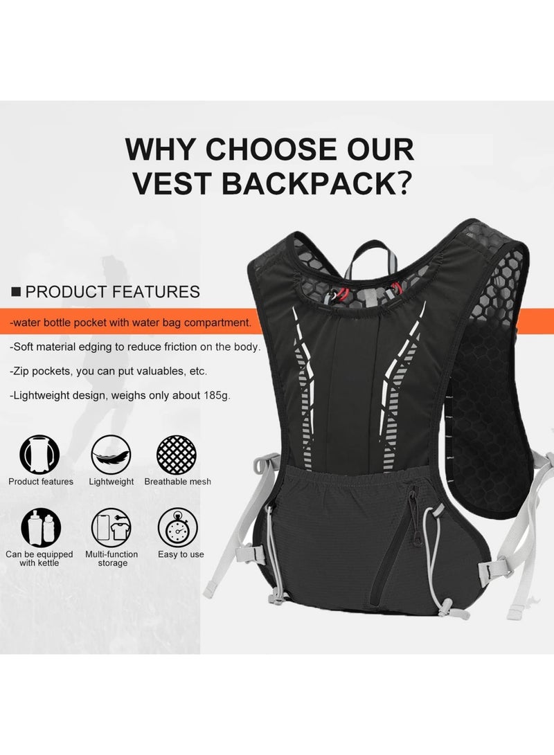 Zikra Lightweight Hydration Vest Backpack with 1.5L Water Bladder - Ideal for Hiking, Trail Running, Cycling, Marathons - Suitable for Both Women and Men - Image 2