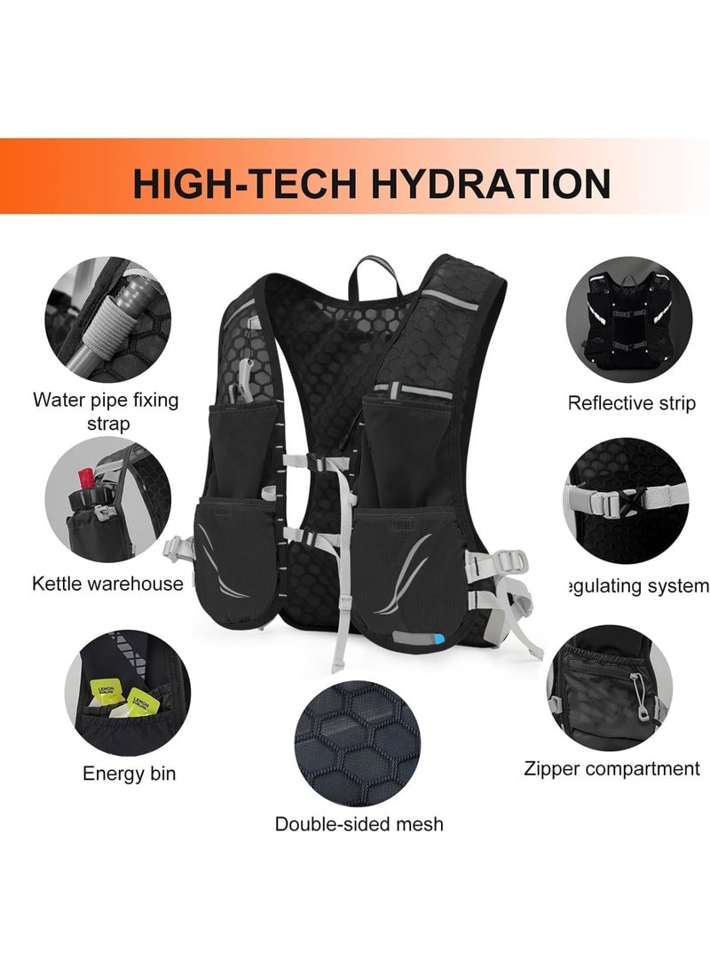 Zikra Lightweight Hydration Vest Backpack with 1.5L Water Bladder - Ideal for Hiking, Trail Running, Cycling, Marathons - Suitable for Both Women and Men - Image 4