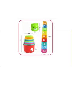 FunBlast Colorful Nesting & Stacking Cups Tower With Numbers And Letters Learning Toys For Toodlers And Kidseducational Stacker Toy Baby Boys & Girls Gift Multicolor  - Image 4