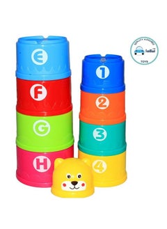FunBlast Colorful Nesting & Stacking Cups Tower With Numbers And Letters Learning Toys For Toodlers And Kidseducational Stacker Toy Baby Boys & Girls Gift Multicolor  - Image 2