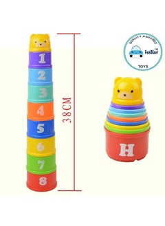 FunBlast Colorful Nesting & Stacking Cups Tower With Numbers And Letters Learning Toys For Toodlers And Kidseducational Stacker Toy Baby Boys & Girls Gift Multicolor  - Image 5