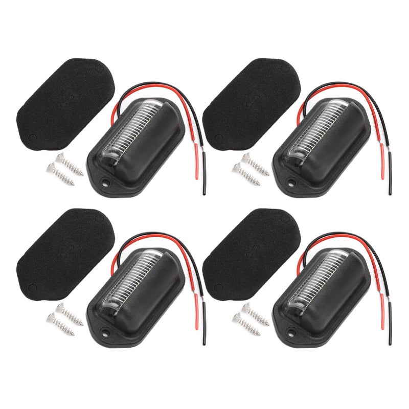 4pcs 12V 6LED License Plate Lamps High Brightness White Light Waterproof for Car - Image 2