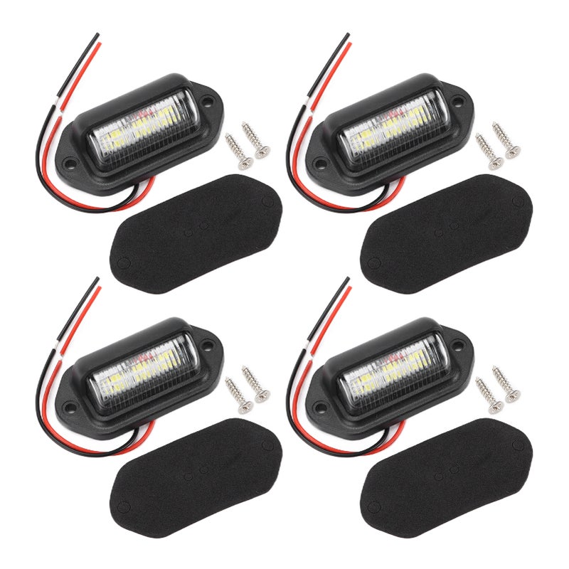4pcs 12V 6LED License Plate Lamps High Brightness White Light Waterproof for Car - Image 4