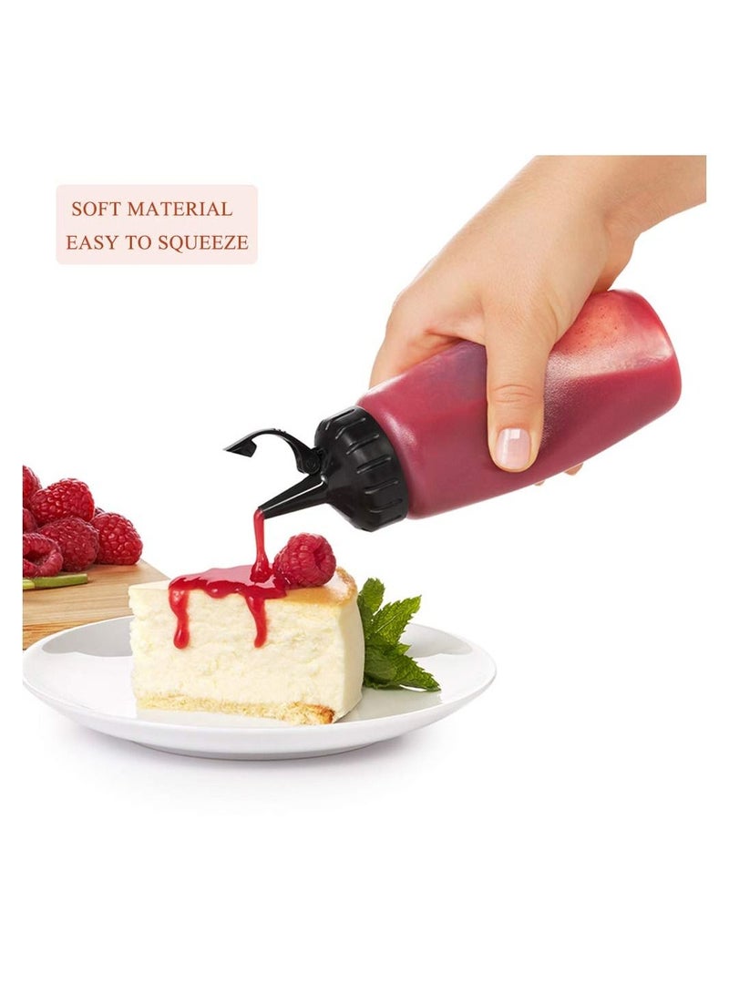 Y&D 3 Pcs Plastic Clear Squeeze Condiment Bottles 12oz Refillable with Twist On Cap Lids For Hot Sauces Barbecue Sauce Oil Condiments Salad Dressings Mustard - Image 4