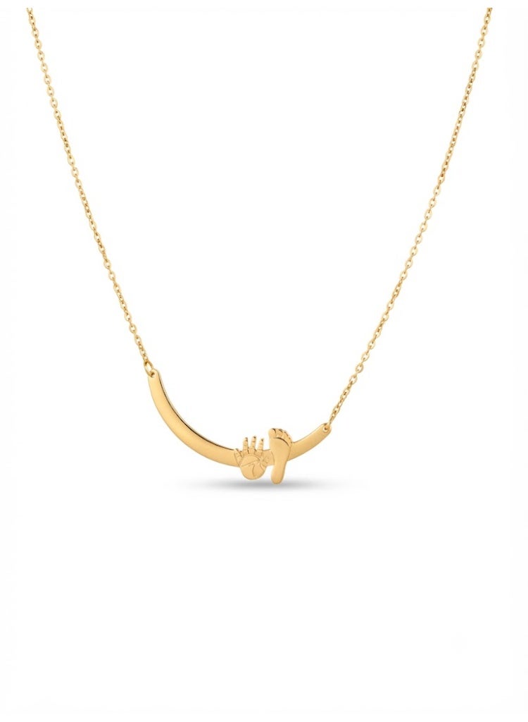 Minimal Wave Pendant Necklace 316L Stainless Steel Gold Plated – Elegant Everyday Jewelry for Women – Anti Tarnish