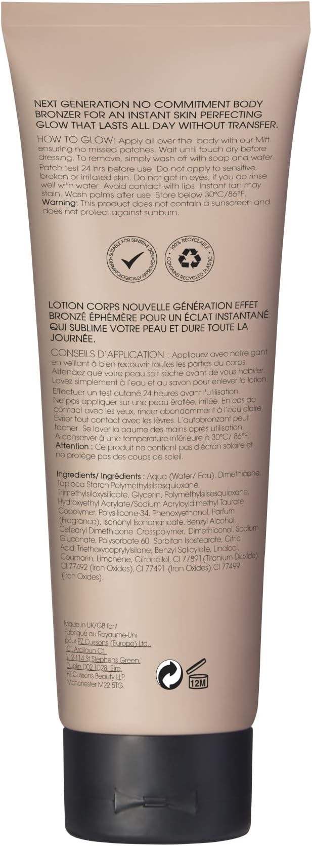 ST.TROPEZ StTropez Self Tan Instant Glow LightMedium Shade SmudgeProof Body Makeup Vegan Natural Cruelty Free 100 ml