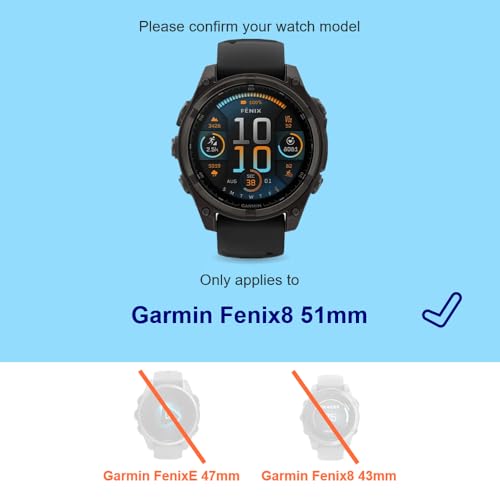 iDaPro [4Pcs Screen Protector for Garmin Fenix 8-51mm, AMOLED(No for Solar)+[4Pcs] Silicone Anti-dust Plugs,Tempered Glass,9H Hardness,Anti-Scratch,Anti-Bubble,Easy Installation - Image 2
