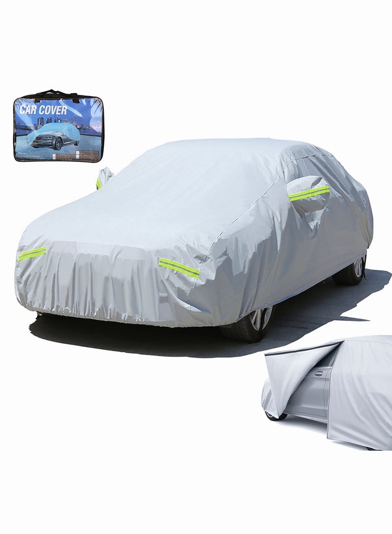 Generic Full Car Cover Dirtproof, Car Cover Waterproof All-Weather Rain Snow UV Sun Hail Protector for Sedan, Automotive Accessories Scratch Resistant, Breathable Outdoor Cover (Sedan, 185-195inch) - Image 1