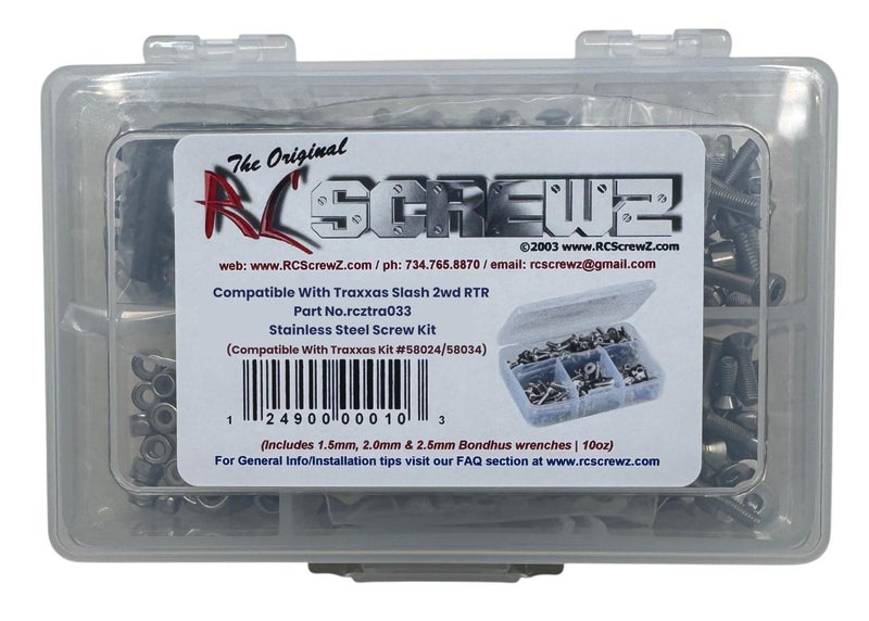 RC Screwz TRA033 - Compatible with Traxxas Slash 2wd RTR Stainless Steel Screw Kit - Image 2