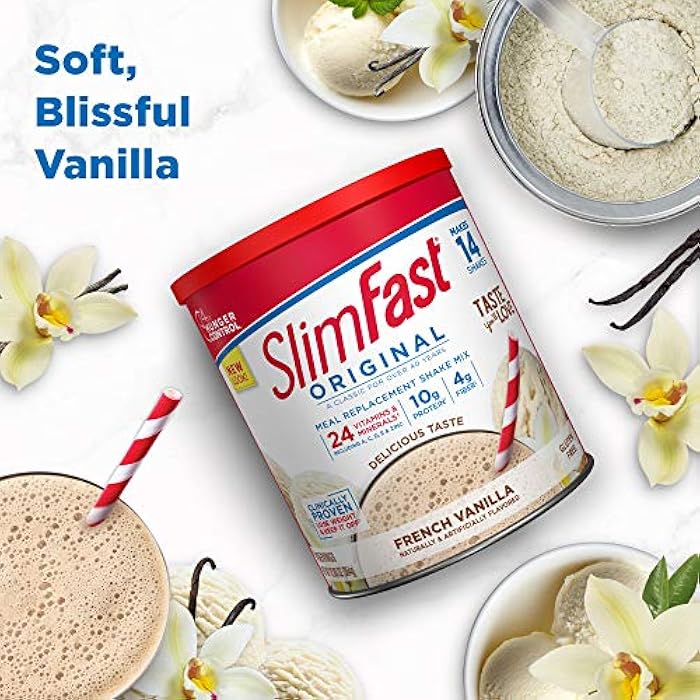 SlimFast Meal Replacement Powder, Original French Vanilla, Weight Loss Shake Mix, 10g of Protein, 14 Servings - Image 5