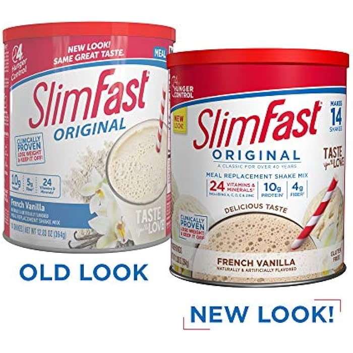 SlimFast Meal Replacement Powder, Original French Vanilla, Weight Loss Shake Mix, 10g of Protein, 14 Servings - Image 4