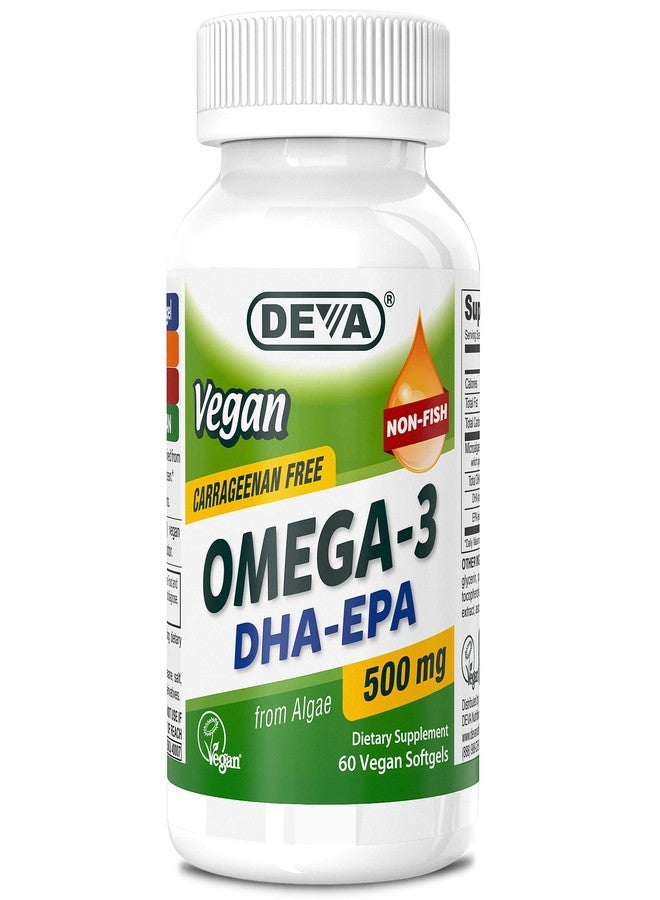 Deva, Vegan Omega-3 DHA-EPA, 500 mg, 60 Vegan Softgels - Image 1