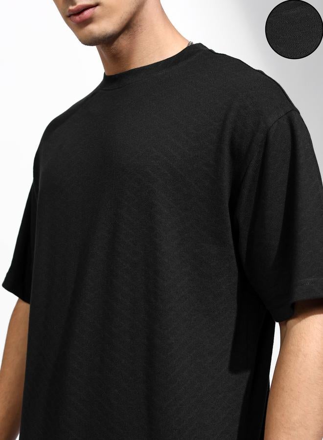 HIGHLANDER Solid Regular Fit Drop-Shoulder T-Shirt - Image 5