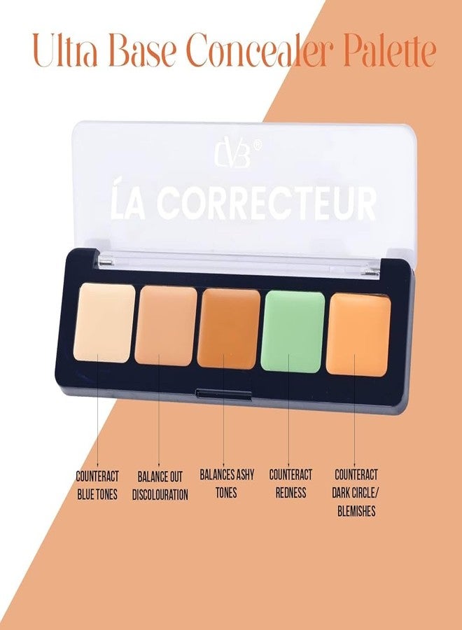 CVB Color Corrector/Concealer Palette For Discoloration, Dark Circles, Redness and Spots Full Face Coverage Color-Correcting Concealer 5 in 1 C104 (Multicolor 01) - Image 4