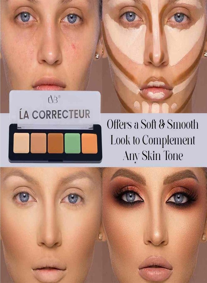 CVB Color Corrector/Concealer Palette For Discoloration, Dark Circles, Redness and Spots Full Face Coverage Color-Correcting Concealer 5 in 1 C104 (Multicolor 01) - Image 3