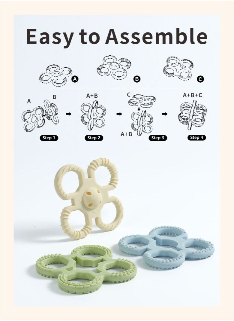 HieerBus - Baby Teething Toys, Silicone Teether Relief Soothing Sore Gums, Baby Chew Toys, Baby Toys More than 4 months - Image 1