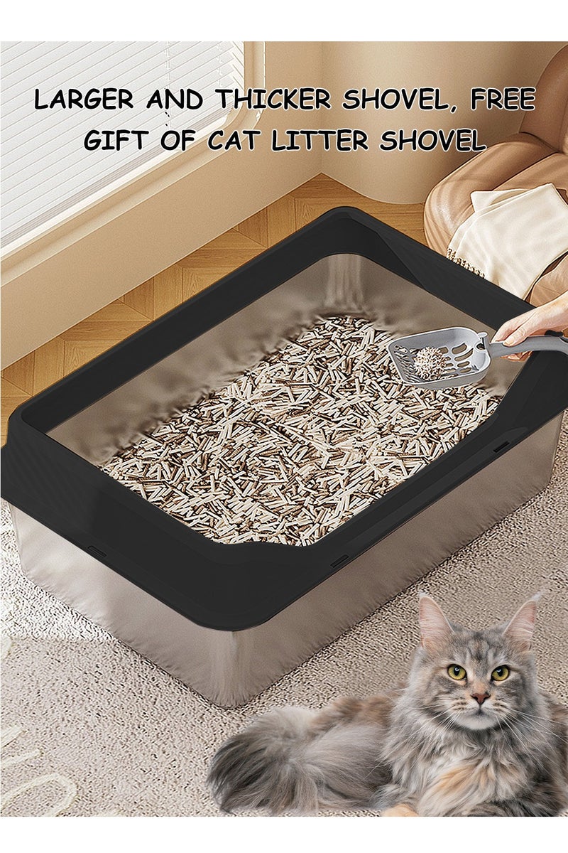 Stainless Steel Cat Litter Box Metal Cat Litter Box Extra Large Metal Litter Pan with Smooth Corners for Cat