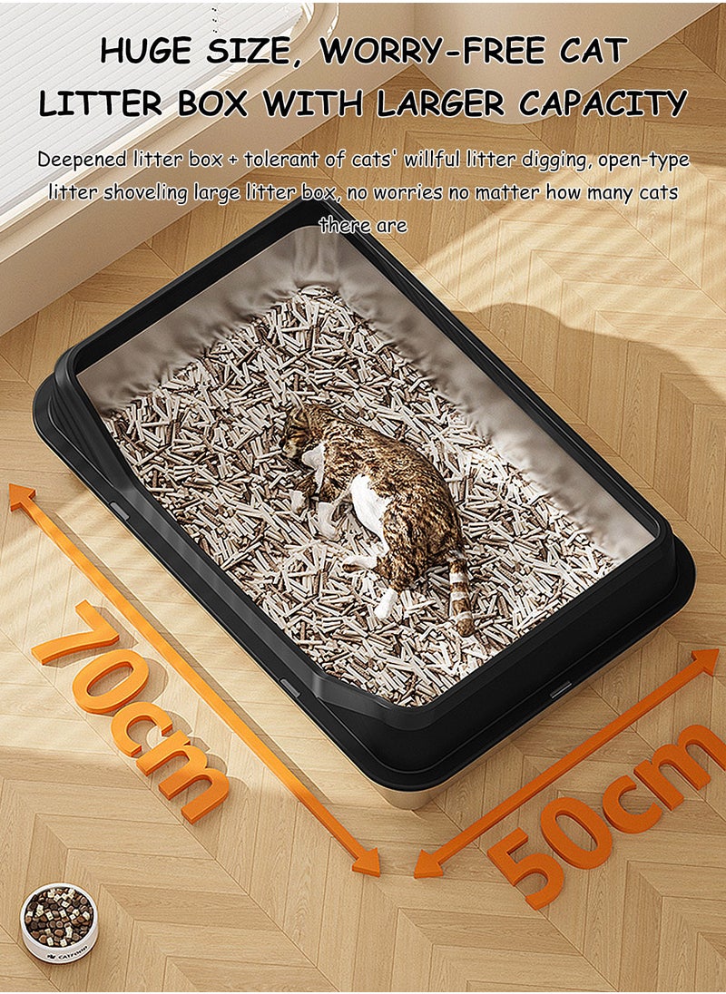 Kidle Stainless Steel Cat Litter Box Metal Cat Litter Box Extra Large Metal Litter Pan with Smooth Corners for Cat  - Image 3