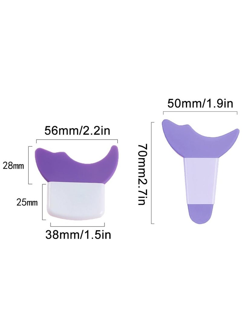 2 Piece Mascara Eyelash Shield Applicator Guard Tool, Multifunction Eyelash Eyeshadow Auxiliary Guard Pads, Silicone Reusable Quick Eye Makeup Tool,Purple. - Image 2