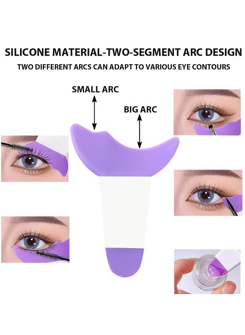 2 Piece Mascara Eyelash Shield Applicator Guard Tool, Multifunction Eyelash Eyeshadow Auxiliary Guard Pads, Silicone Reusable Quick Eye Makeup Tool,Purple. - Image 4