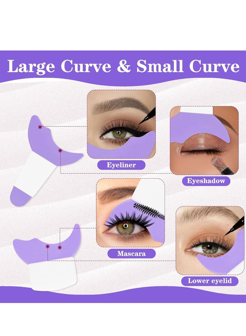2 Piece Mascara Eyelash Shield Applicator Guard Tool, Multifunction Eyelash Eyeshadow Auxiliary Guard Pads, Silicone Reusable Quick Eye Makeup Tool,Purple. - Image 3