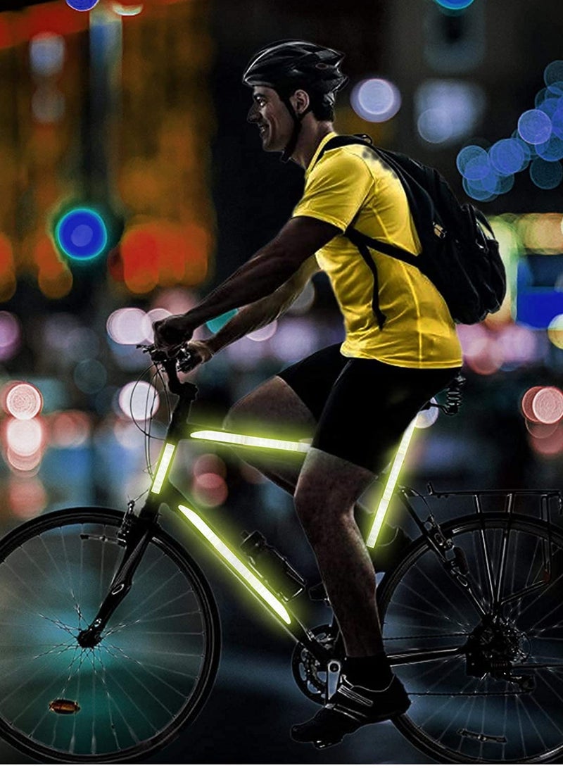 ملصقات شريط عاكس قوي رؤية ليلية عالية الكثافة ملصق عاكس تحذير سلامة عالمي من الدرجة الماسية مقاوم للماء ذاتي اللصق لصندوق السيارة 35.2'' (أصفر) - Image 4