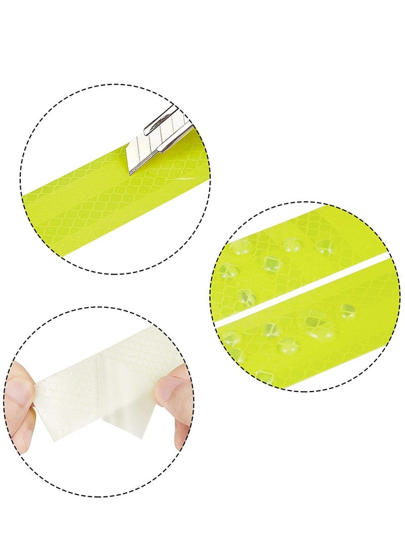 ملصقات شريط عاكس قوي رؤية ليلية عالية الكثافة ملصق عاكس تحذير سلامة عالمي من الدرجة الماسية مقاوم للماء ذاتي اللصق لصندوق السيارة 35.2'' (أصفر) - Image 2