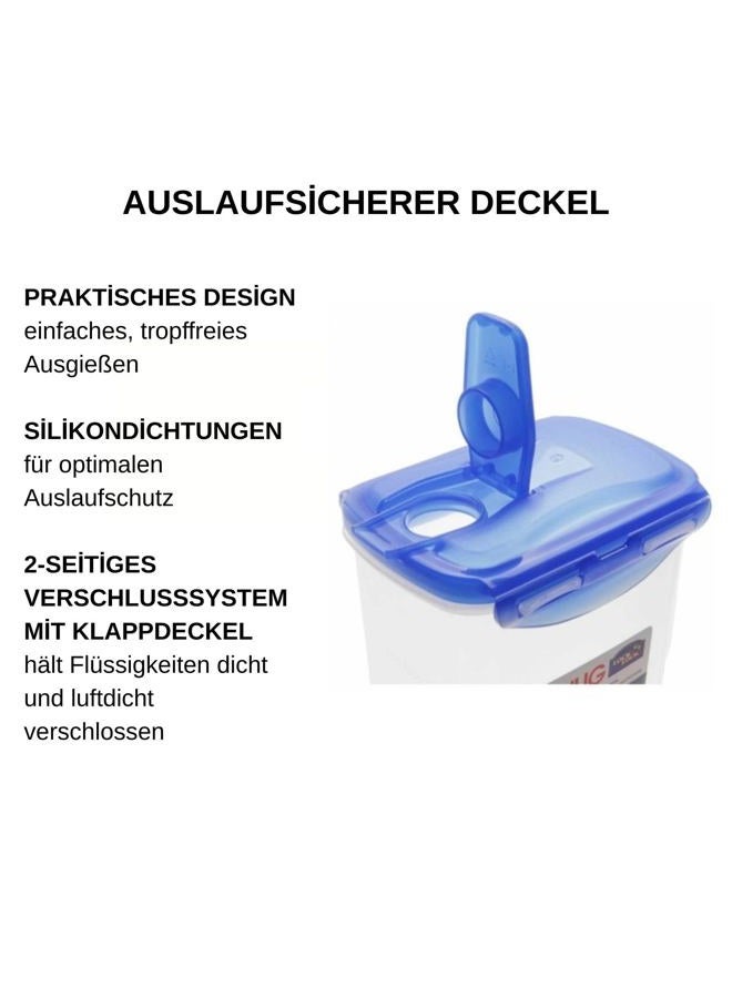 LocknLock Aqua Fridge Door Water Jug with Handle BPA Free Plastic Pitcher with Flip Top Lid Perfect for Making Teas and Juices, 3 Quarts, Blue - Image 3