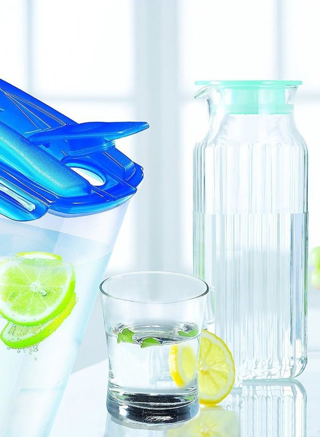 LocknLock Aqua Fridge Door Water Jug with Handle BPA Free Plastic Pitcher with Flip Top Lid Perfect for Making Teas and Juices, 3 Quarts, Blue - Image 2