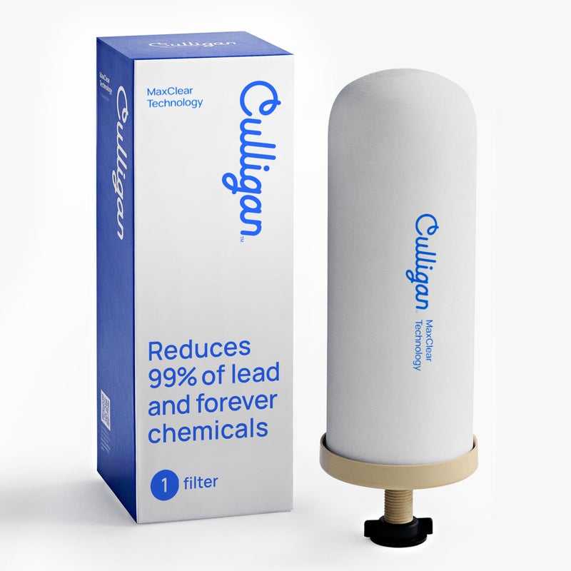 Culligan MaxClear 7â€ Gravity Water Filter Replacement Compatible with ProOne & Berkey Water Filter Systems, Ceramic & Carbon Filter NSF/ANSI Certified, Reduce Total PFAS, Microplastics & Lead, 1-Pack - Image 1