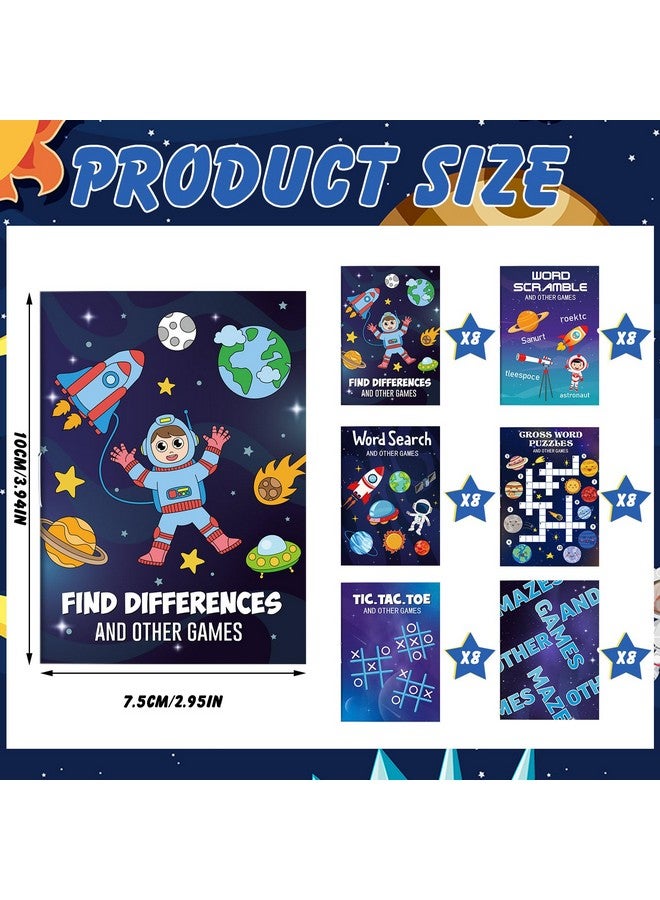 Hungdao 48 Pcs Outer Space Mini Activity Books, Astronaut Mini Fun And Games, Challenging Activities Include Mazes, Word Scramble And More Bulk Gifts For Birthday Party Classroom - Image 2