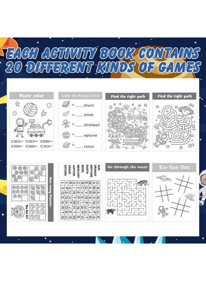 Hungdao 48 Pcs Outer Space Mini Activity Books, Astronaut Mini Fun And Games, Challenging Activities Include Mazes, Word Scramble And More Bulk Gifts For Birthday Party Classroom - Image 3