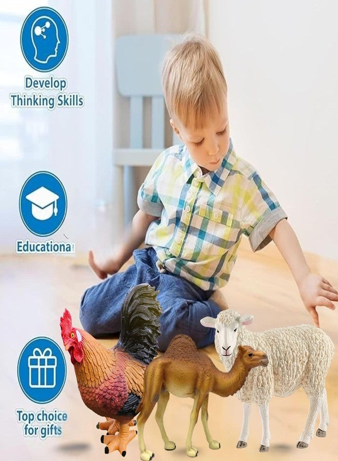 MALLEXO 6 PCS Realistic Farm Animal Toys for Kids 3+ | Attractive Domestic Animals Action Figures Toy for Boys and Girls Birthday Gifts for Children Janwar Animal Figurines Decoration & Learning Items - Image 4