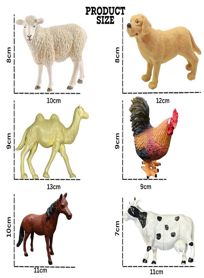 MALLEXO 6 PCS Realistic Farm Animal Toys for Kids 3+ | Attractive Domestic Animals Action Figures Toy for Boys and Girls Birthday Gifts for Children Janwar Animal Figurines Decoration & Learning Items - Image 3