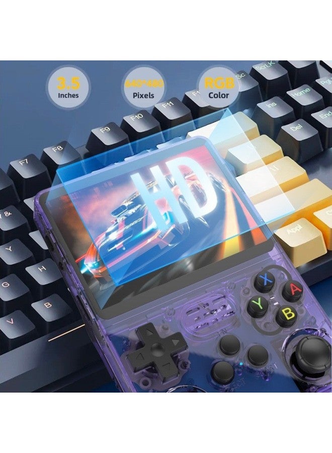 R36s Handheld Handheld Game Machine Linux Dual System HD Color Screen 15000 Game Retro Cross-border-Model:Purple (without Card)