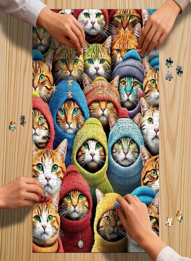 Cafly Jigsaw Puzzles for Adults 1000 Pieces - Challenging Fun Puzzles Stunning Art Wall Decor, Gift for Adult Puzzle Lovers, Family Game, Cat Gathering C0814 - Image 5